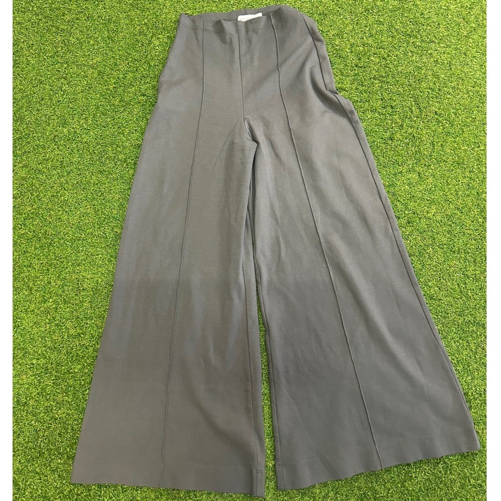 Ripley Rader Los Angeles Gray Ponte Knit Wide Leg Pants Pintuck Seam Size 1